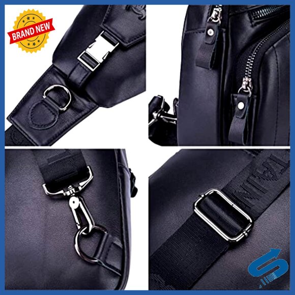 Leather Sling Crossbody Backpack Daypack Travel Outdoor Casual Pack main image 5